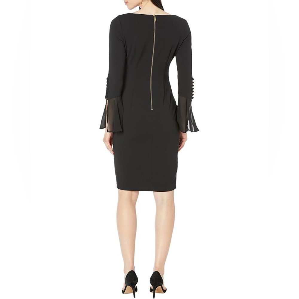 Calvin Klein Black Long Flare Sleeve Dress